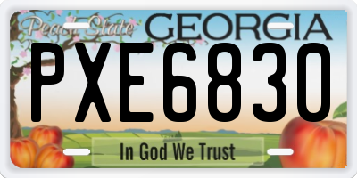 GA license plate PXE6830