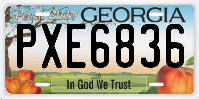 GA license plate PXE6836