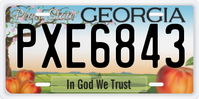 GA license plate PXE6843
