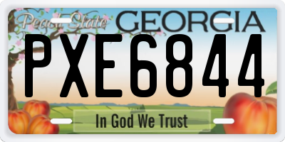 GA license plate PXE6844