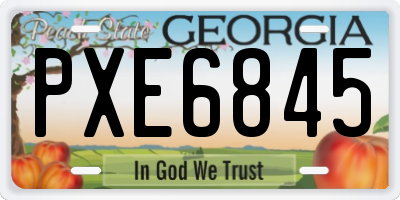 GA license plate PXE6845