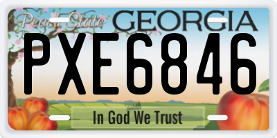 GA license plate PXE6846