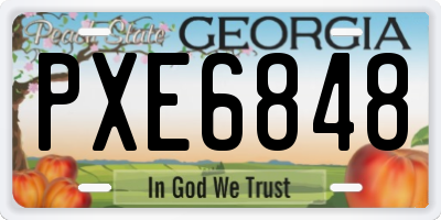 GA license plate PXE6848