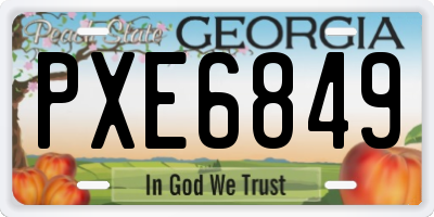 GA license plate PXE6849