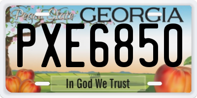 GA license plate PXE6850