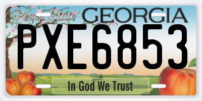 GA license plate PXE6853
