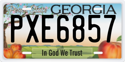 GA license plate PXE6857