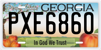 GA license plate PXE6860