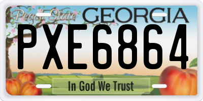GA license plate PXE6864
