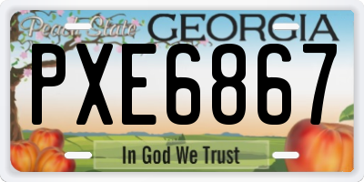 GA license plate PXE6867
