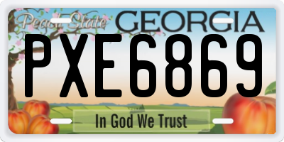 GA license plate PXE6869
