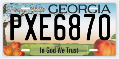 GA license plate PXE6870