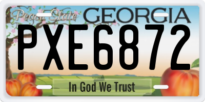 GA license plate PXE6872