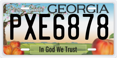 GA license plate PXE6878
