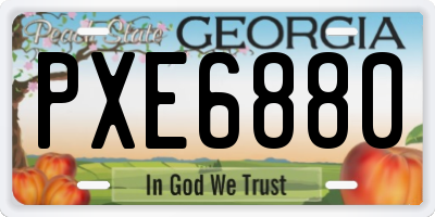 GA license plate PXE6880