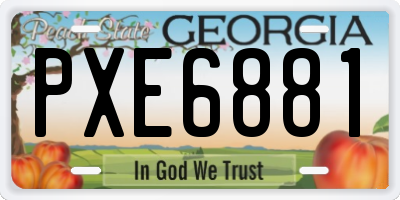 GA license plate PXE6881