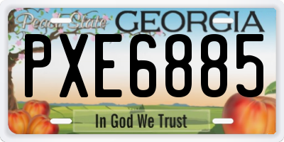 GA license plate PXE6885