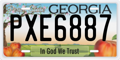 GA license plate PXE6887