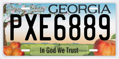 GA license plate PXE6889