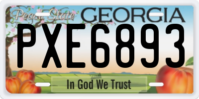 GA license plate PXE6893