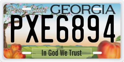 GA license plate PXE6894