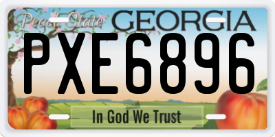 GA license plate PXE6896