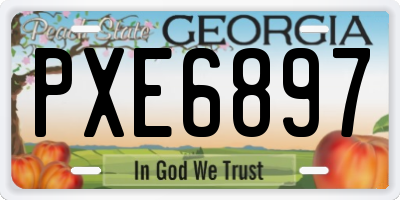 GA license plate PXE6897