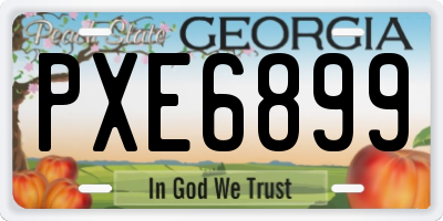 GA license plate PXE6899