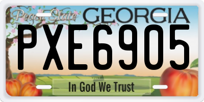 GA license plate PXE6905