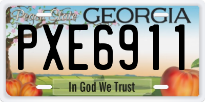 GA license plate PXE6911