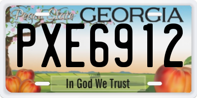 GA license plate PXE6912