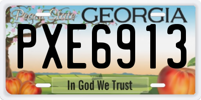 GA license plate PXE6913
