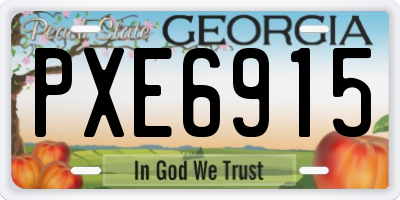 GA license plate PXE6915