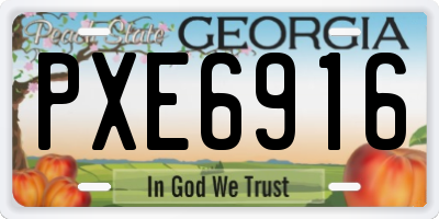 GA license plate PXE6916