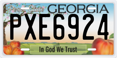 GA license plate PXE6924