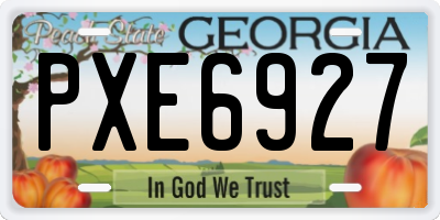 GA license plate PXE6927