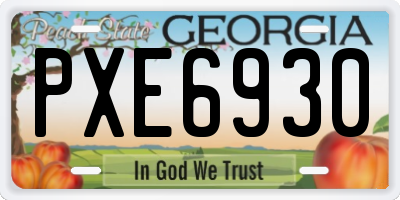 GA license plate PXE6930