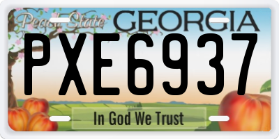 GA license plate PXE6937