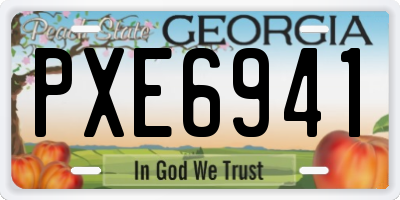 GA license plate PXE6941