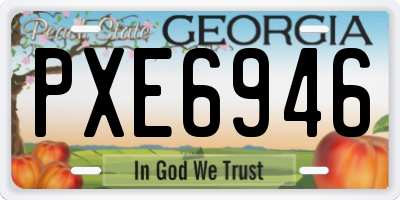 GA license plate PXE6946