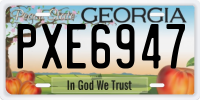 GA license plate PXE6947