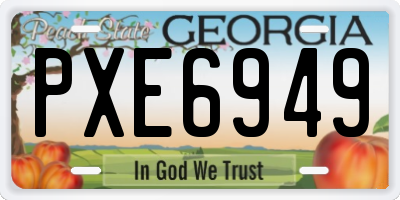 GA license plate PXE6949