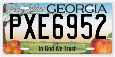 GA license plate PXE6952