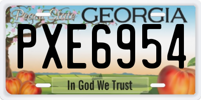 GA license plate PXE6954