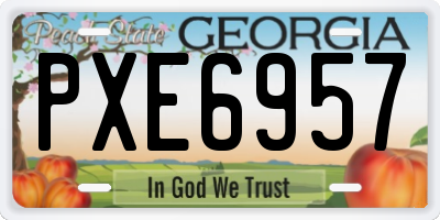 GA license plate PXE6957