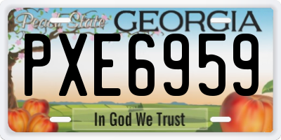 GA license plate PXE6959