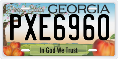 GA license plate PXE6960