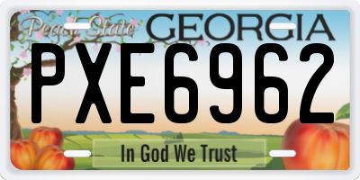 GA license plate PXE6962