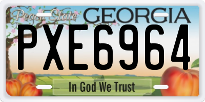 GA license plate PXE6964