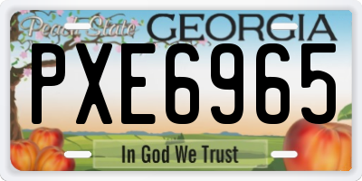 GA license plate PXE6965